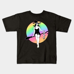 Broom Rider Witch Kids T-Shirt